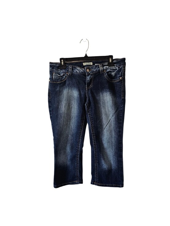 Paris Blues Denim - Paris Blues Vintage Y2K Denim Capris Size 11 Dark Wash Cropped Jeans Low Rise